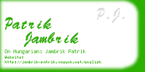 patrik jambrik business card